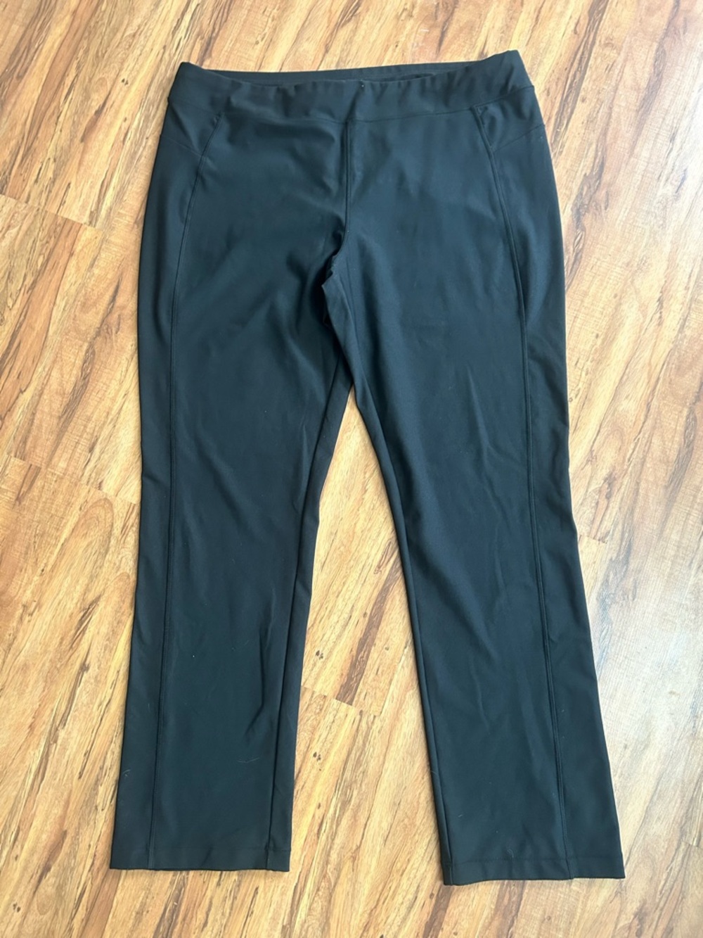 LL Bean Black Pull On Straight Leg Everyday Performance Leggings Womens Size XL